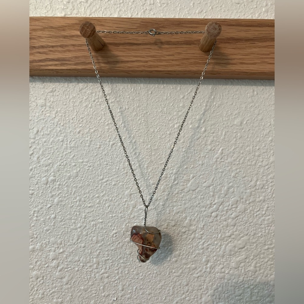 Silver Handcrafted Stone Pendant Necklace